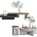 Coffee table combination SU model 3d model