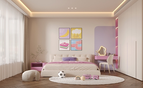 Modern dopamine bedroom 3d model