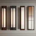 Modern Wall Lamps With Geometric Patterns And Wooden Frames For Interior Lighting 3d model