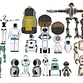 Smart Machines Collection Featuring Various Robot Models And Diverse Mechanical Designs 3d model
