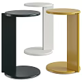 Modern Minimalist Side Table With Round Top And Multiple Color Options 3d model