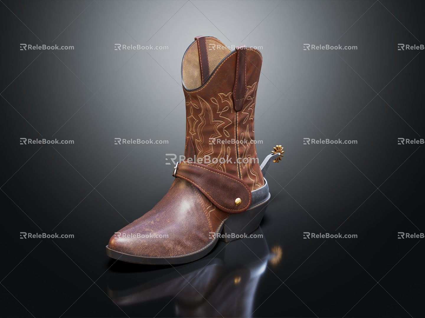 Modern Boots Medium Boots Leather Boots Men's Leather Boots 3d model