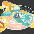 Vibrant Children's Play Area Featuring Slides Swings And Interactive Play Equipment