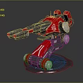 Turret Turntable Railgun Sci-fi Tower Defense Game Tower Defense Sci-fi Turret Game Turret Game Battery 3d model