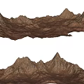 Brown Mountain Range Featuring Rocky Peaks And Natural Terrain 3d model