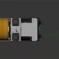Industrial Mechanical Equipment With Yellow Coiled Cable Silver Components Black Body And Green Wire