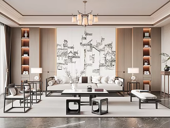 New Chinese Living Room 3d model
