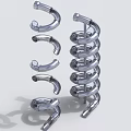 Children's Play Area Featuring Spiral Metal Slides For Kids Fun And Entertainment
