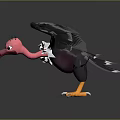 Game Movie Character Black Eagle Spread Wings White Head Feathers Yellow Talons Carrying Pink Object