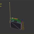 Portable Device With Antenna Display Screen And Control Panel In Dark Casing