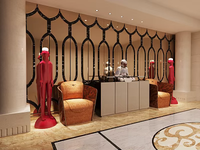 Modern Side Cabinet Luxury Corridor 3d model