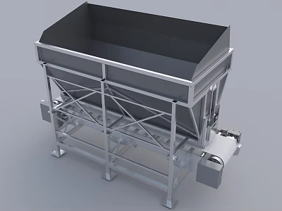 Modern Entryway Side Cabinet With Black Top And Silver Metal Frame Structure 3d model