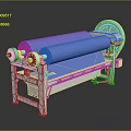 Industrial Processing Equipment With Blue Rollers And Metal Frame Structure
