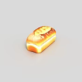 Three Golden Brown Long Bread Loaves With Toasted Crust On Grey Background 3d model