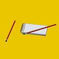 Two Red Pens With White Spiral Notebook And Lined Pages On Black Background