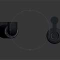 Two Black Cylindrical Support Equipment Pieces With Round Base And Top Connectors