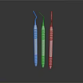 Professional Stainless Steel Dental Tools With Spiral Handles And Fine Tips