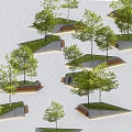 Tree Pool Sitting Bench Landscape Tree Pool Landscape Sitting Bench Special-shaped Tree Pool Planting Pool Outdoor Seats Tree Pool Seats 3d model