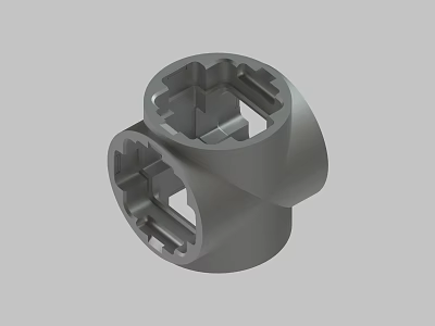 Gray Cylindrical Connector With Interlocking Hollow Components For Structural Use 3d model