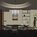 Modern Middle Style Restaurant 3d model