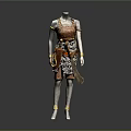 Traditional Ethnic Costume With Embroidered Vest Patterned Skirt Belt And Bracelets