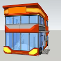 Modern bus pop-up shop bus 3d model