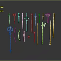 Ancient Weapons Collection Featuring Swords Spears Bows Daggers And Axes 3d model