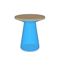 Modern Blue Glass Side Table With Brown Circular Top Surface Design 3d model