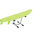 Green Ironing Board With Metal Stand And Smooth Surface On Rolling Wheels