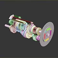 Modern Transparent Lighting Combination Featuring Mechanical Gear Axle Structural Design And Reflective Surface 3d model