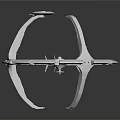 White Circular Mechanical Structure Model With Support Arms And Inner Details