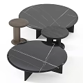 Modern Black And White Marble Coffee Tables With Black Base And Round Square Shapes