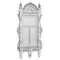 Ornate Black Decorative Frame Featuring Intricate Carvings And Classic Design Details