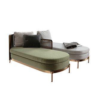 Light Luxury chaise longue sofa bench 3d model