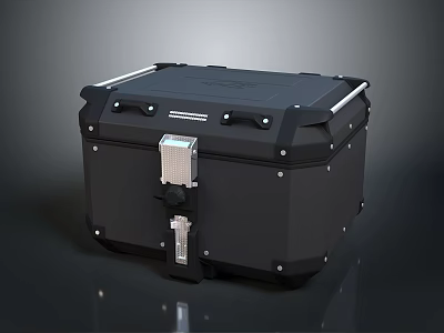 Black Hard Shell Storage Box With Secure Lock And Metal Accents For Durable Use 3d model