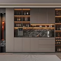 Modern Wine Cabinet Design With Shelves For Wine Bottles And Glasses