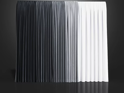 Modern Curtains With Black White Grey Color Gradient For Home Decor 3d model