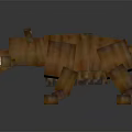 Pixel Style Brown Bear Game Character With Sharp Teeth And Blocky 3D Design 3d model
