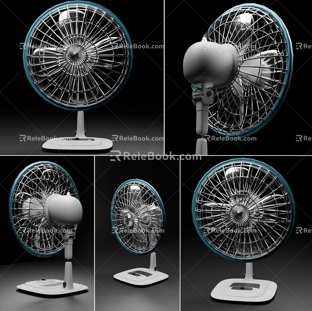 Modern Retro Desktop Fan Combination Old Creative Desktop Fan Desktop Fan Iron Fan Electric Fan Iron Combination 3d model