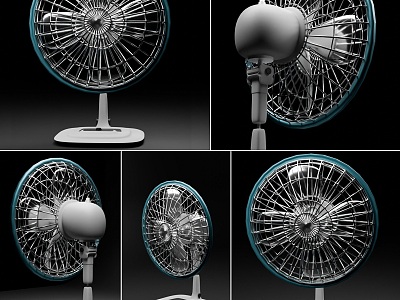 Modern Retro Desktop Fan Combination Old Creative Desktop Fan Desktop Fan Iron Fan Electric Fan Iron Combination 3d model