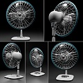 Modern Retro Desktop Fan Combination Old Creative Desktop Fan Desktop Fan Iron Fan Electric Fan Iron Combination 3d model