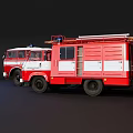Red Fire Functional Vehicle With Emergency Lights And Rescue Equipment
