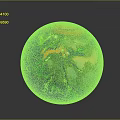Vibrant Colorful Sphere With Swirling Green Pink Orange Iridescent Patterns