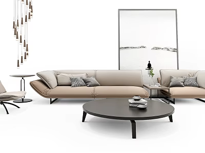 Sofa coffee table combination 3d model
