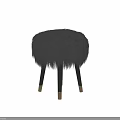 Plush Black Single Chair with Black Legs and Gold Accents Design