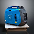 HYUNDAI Blue Portable Generator Placed On Cardboard With Dark Background