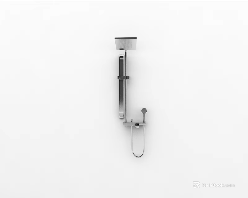 Modern Wall Mounted Shower System With Handheld Sprayer And Control Knob 3d model 