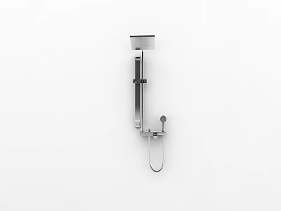 Modern Wall Mounted Shower System With Handheld Sprayer And Control Knob 3d model