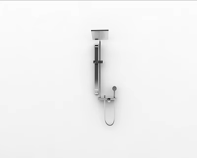 Modern Wall Mounted Shower System With Handheld Sprayer And Control Knob 3d model
