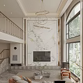 Modern Elegant Living Dining Room Interior With Sofa Coffee Table Floor Lamp Armchair And Rug